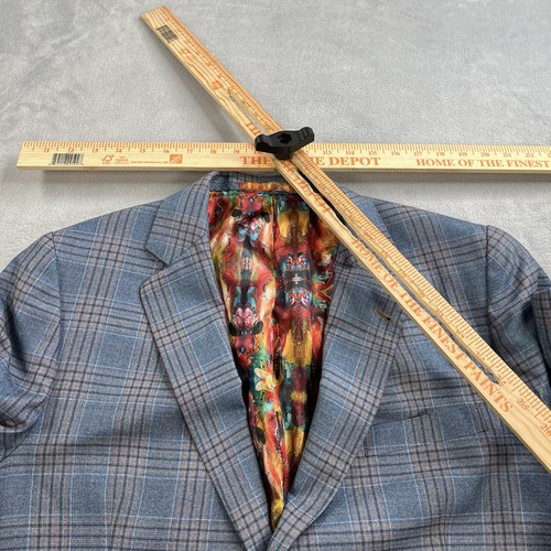 Lanificio di Marzoni Bespoke Blazer Sport Mantel Herren 46R Blau Fensterscheibe Italy - Bild 9 von 12