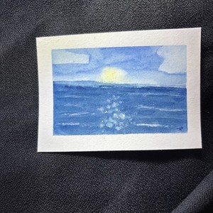 ACEO Light on the water Original artwork Signed 2.5” x 3.5” ATC Cobbin 