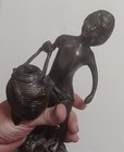 Vintage Bronze Sculpture Of The Water Bearer By August Moreau, Marble Base, Copy — photo 4