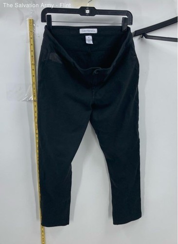 Calvin Klein Womens Black Flat Front Coin Pocket Straight Leg Chino Pants Sz 12