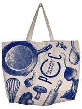 PCC Market Seattle Tote Bag Reusable Shopping Canvas 14x16x3”