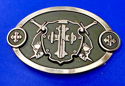 Swords & Cross Knight Shield Gothic Punk Rider  Chrome Brand Belt Buckle #6216