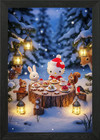 Hello Kitty's Winter Tea Party Framed Wall Art Poster Canvas Print Picture