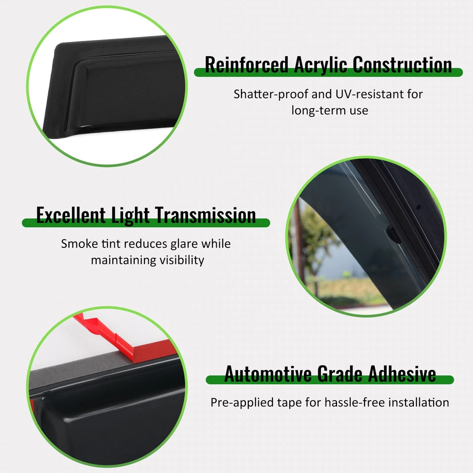 Se adapta a viseras de ventana acrílicas Honda Odyssey 1999-2004 protector de lluvia deflector cinta adhesiva Foto 3 de 4
