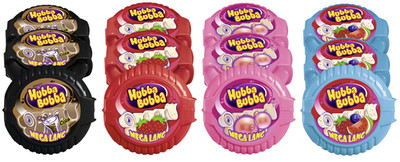 Hubba Bubba Kaugummi Rollen Mix Cola, Erdbeere, Fancy Fruit & Triple Mix 12 Roll