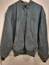 Red Kap Men's Insulated Work Jacket Mechanic Large Green Quilt Lined