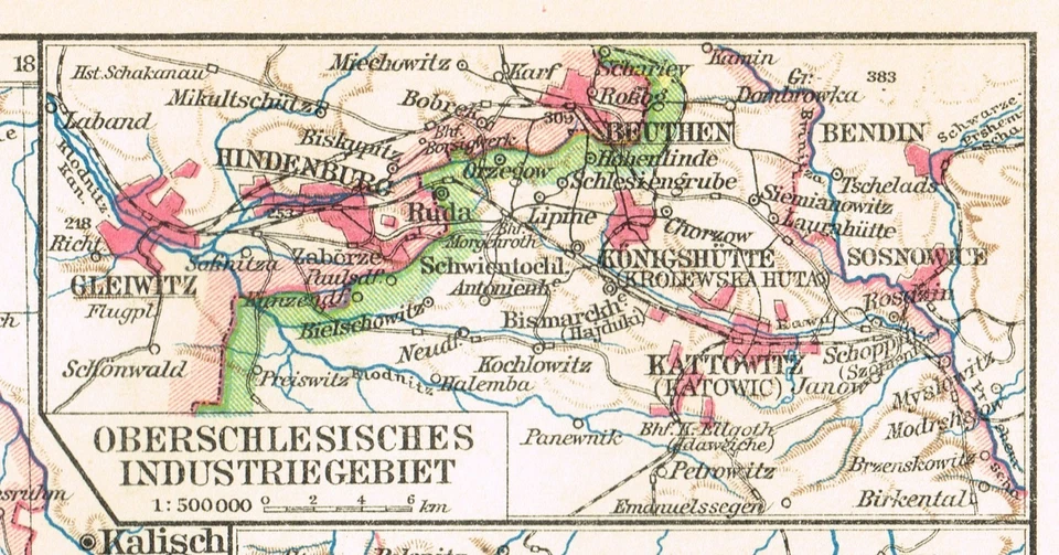 SILESIA Śląsk POLONIA 1923 Mapa Antiguo Original Alemania Checo Slezsko Liberec Foto 2 de 4