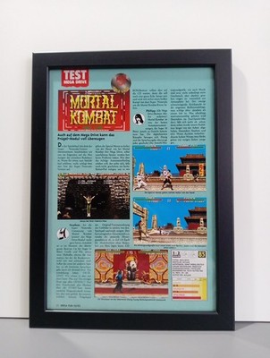 Rare Mortal Kombat SNES Sega Werbeblatt Poster Gerahmt Ad Page Framed Werbung 