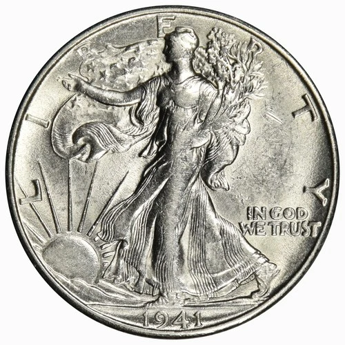 1941-S WALKING LIBERTY HALF DOLLAR ~ BRIGHT WHITE GEM BU UNCIRCULATED! INV#2