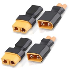 2 Pair No Wires XT30 to XT60 Plug Female Male Adapter Wireless black