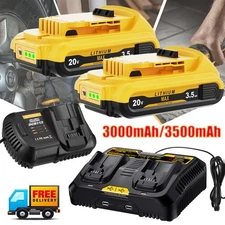 1-2PACK 20V FOR DEWALT 20 Volt MAX Lithium-Ion Battery / Charger DCB203 DCB201-2
