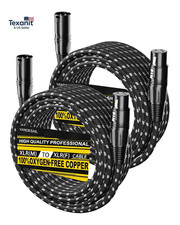 XLR Cables 25Ft 2 Pack, Durable Nylon Braided XLR Microphone Cable, Mic Cable, S