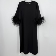 Tuckernuck Women's Black Feather Jamie Midi Dress size M Medium Jacquard NWT