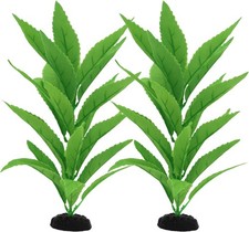 2-Pack 12 Inch Aquarium Silk Plants, Artificial 12 Inch, Green a