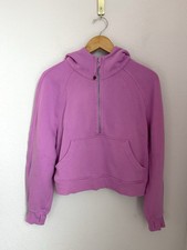 Lululemon Scuba Oversized Half Zip Hoodie Size M/L Velvet Dust Pink Cropped