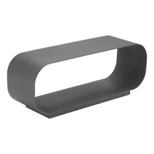 Pemberly Row Powder Coated Aluminum Coffee Table in Charcoal