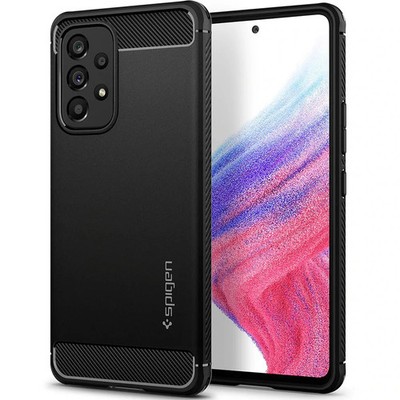Handyhülle für Galaxy A53 5G Spigen Case Cover Futeral Etui Hülle Tasche Schwarz