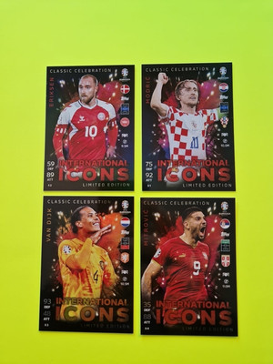 Topps Match Attax UEFA EURO 2024 LIMITED EDITION INTERNATIONAL ICON FULL SET X4
