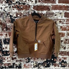 Carhartt Jacket Youth Girls XXS 4-5 Rugged Flex Canvas Bomber Coat NEW Brown