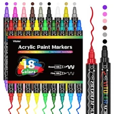Fabric Markers Permanent Pens Paint Clothing Textile Dye T-Shirt Shoes DIY Set