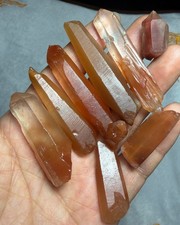 70g 7pc Natural Red rabbit fur or ghost crystal point Specimen x217