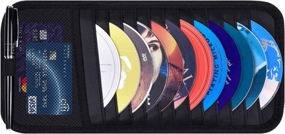 Car CD Case Holder, Wisdompro Vehicle Sun Visor Organizer for Cars with 12 DVD S