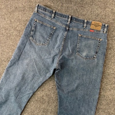 Wrangler Mens 42x29 Regular Fit Blue Denim Jeans Classic Straight Leg