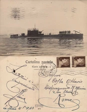 CARTOLINA REGIO SOMMERGIBILE " REGIA MARINA " LA SPEZIA 1933 -