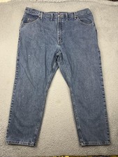 Wrangler Jeans Mens 44x30 Blue Relaxed Fit Authentic Denim Made Mexico