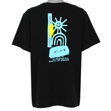 Nike Mens XXL Black Blue Logo Inhale Exhale Graphic T-Shirt