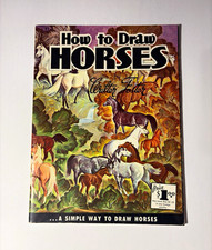 Vintage Walter Foster How to Draw Horses Drawing/Sketching Art Book