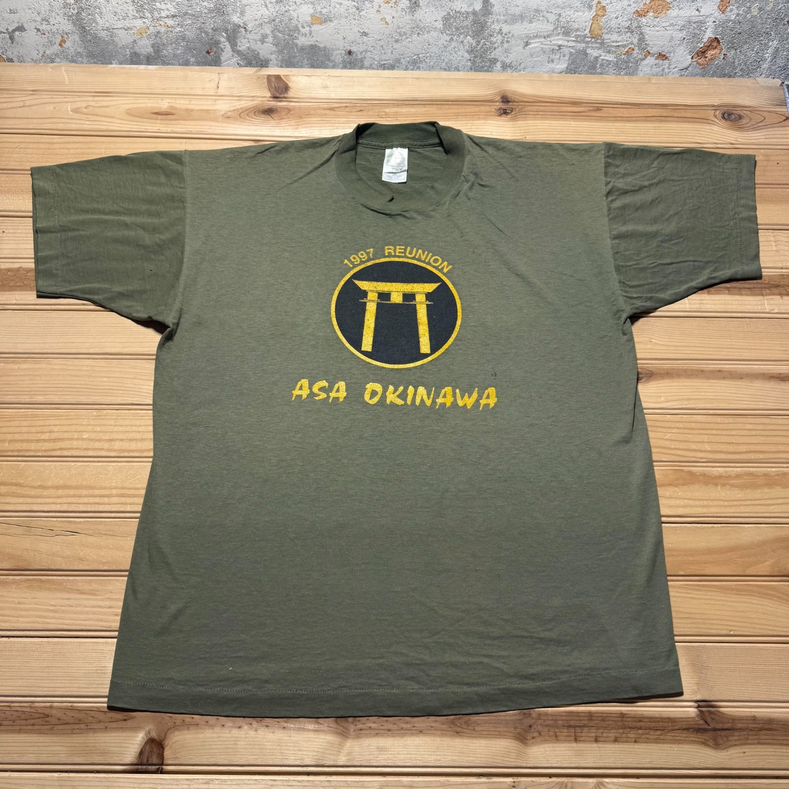 Vintage 1997 ASA Okinawa Reunion Torii Gate Single Stitch Graphic T-Shirt - XL
