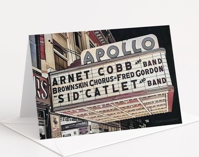 SET of 10 Apollo Theater Marquee Notecards, Harlem, New York City, Neon Lights