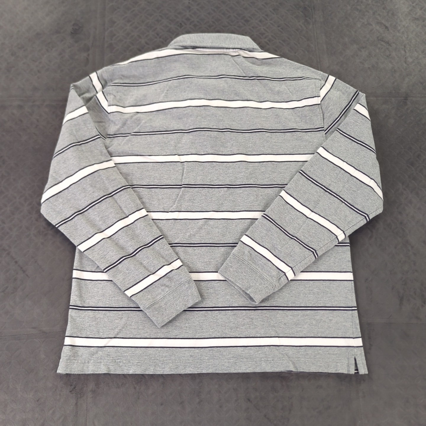 Brooks Brothers Polo Shirt Rugby Long Sleeve Striped Gray Men Large thumbnail 9