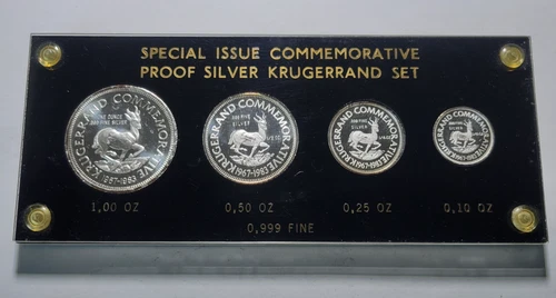 1983 SOUTH AFRICA Krugerrand Spec Issue Silver Cameo PROOF 4-COIN Set ~1oz-1/10