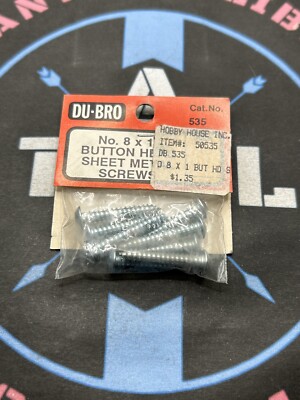 Du-Bro /Dubro. 535 No. 8 x 1'' Button Head Sheet Metal Screws