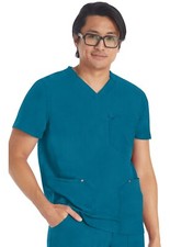 Dickies EDS NXT Scrubs Men's V-Neck Top DK677 CAR Caribbean Blue Free Shipping