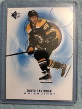 2020-21 SP Hockey Blue Parallel Base Card David Pastrnak Boston Bruins (SP)