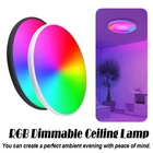 Smart Rgb Round Ceiling Light Fixture Bluetooth /wifi Warm/white Indoor Lighting