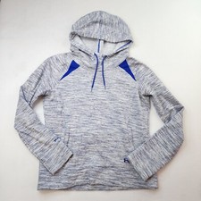 Under Armour Hooded Sweatshirt M Gray Blue Storm Coldgear Active Sports Athletic