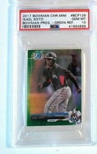 2017 BOWMAN CHR. PROS. ISAEL SOTO PSA 10 #54/99 MINI GREEN REFRACTOR BCP #129 (A