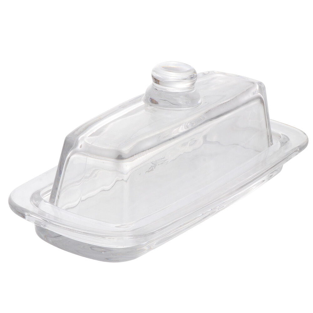 Clear Dessert Plate Cheese Container Glass Butter Dish Glass Butter