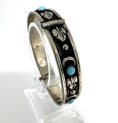 Boho Style Armreif mit Türkis   versilbert   Vintage Design