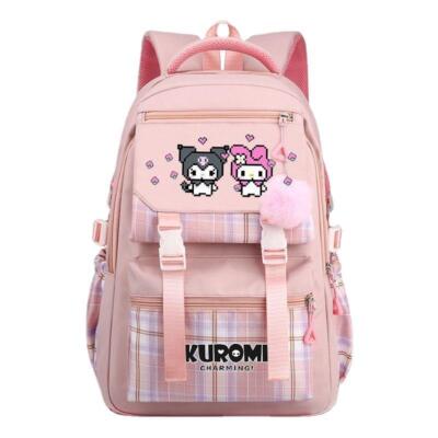 kuromi/ lattice shoulder bag backpack zip kids travel shoulder bag