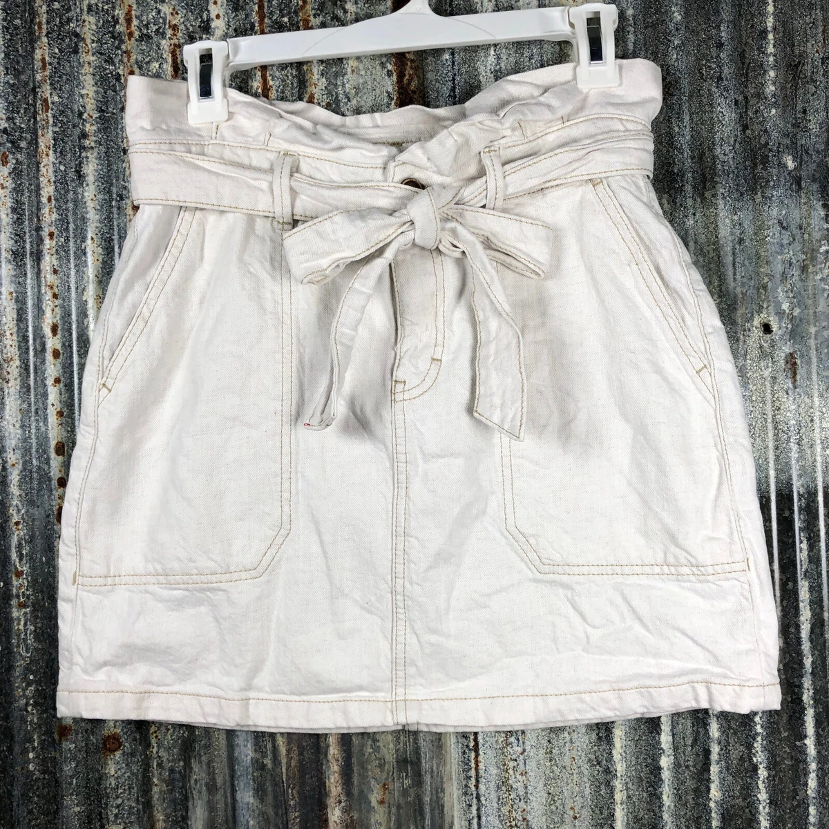 White denim top ladies skirt