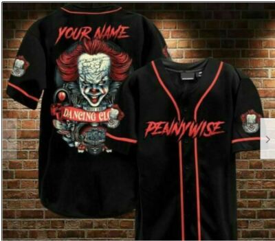 Personalized Pennywise Clown Meet Dancing Clown Baseball Shirt Us Size
