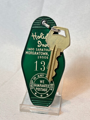 Vtg Holiday Inn Hotel Key Fob Room 134 1400 Saratoga Ave Morgantown , W. VA.