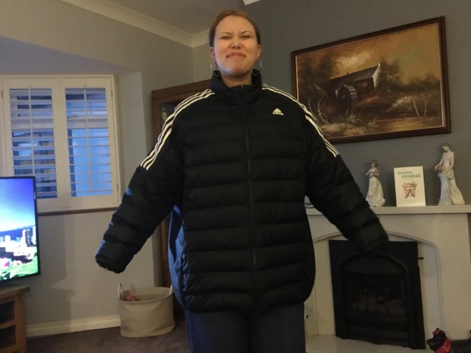 Adidas Womens Jacket 4X Puffer jacket Insulated Coat Quilted Black - Image 3 of 4