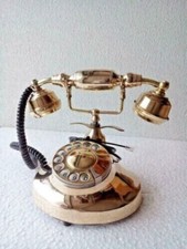 Solid Brass Rotary Dial Working Telephone Desk D&eacute;cor Designer Antique Finished