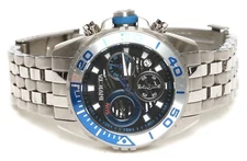 Invicta Mens Pro Diver Chronograph Black Dial Stainless Steel Watch F1175